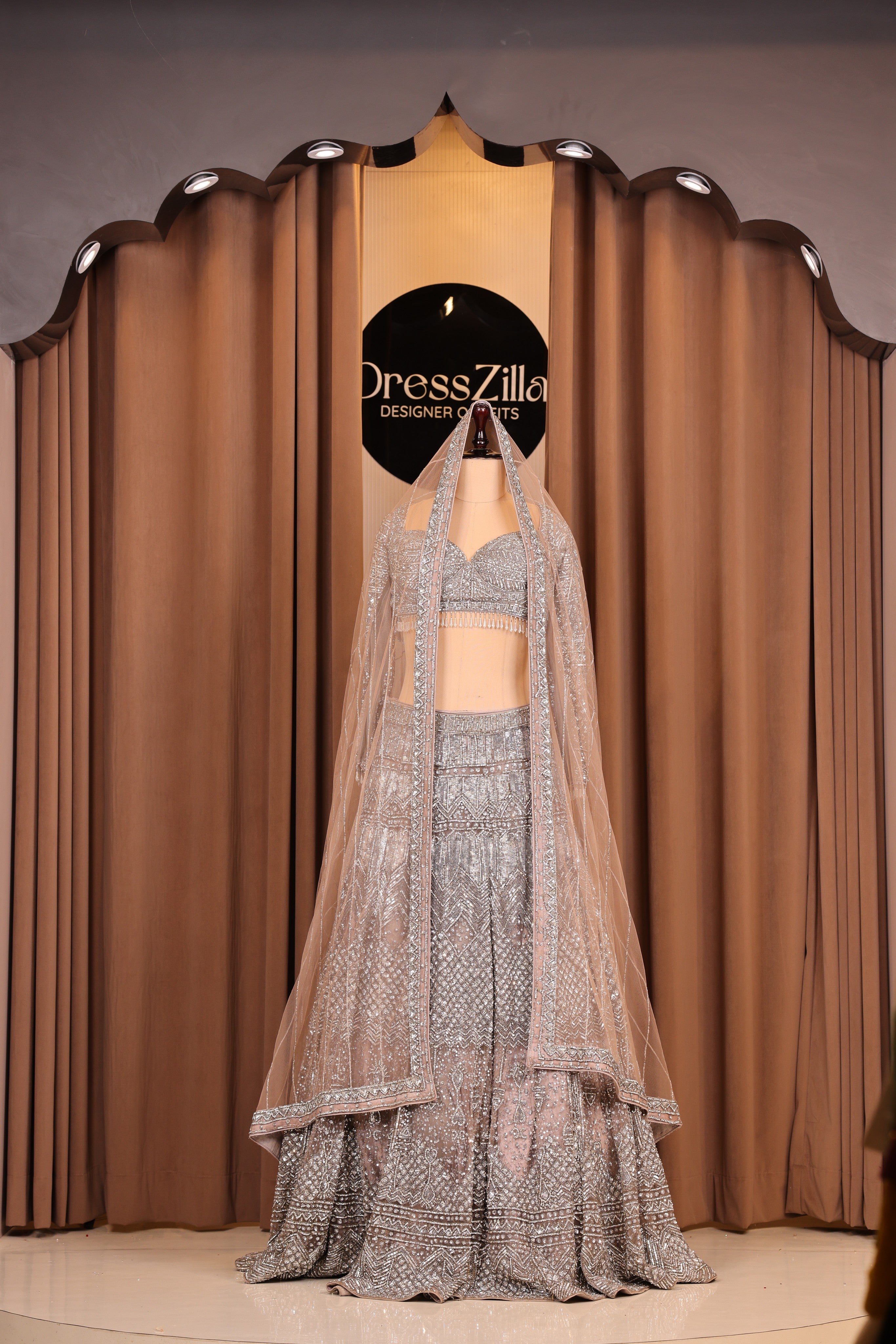 Moonlit Silver Majesty Lehenga