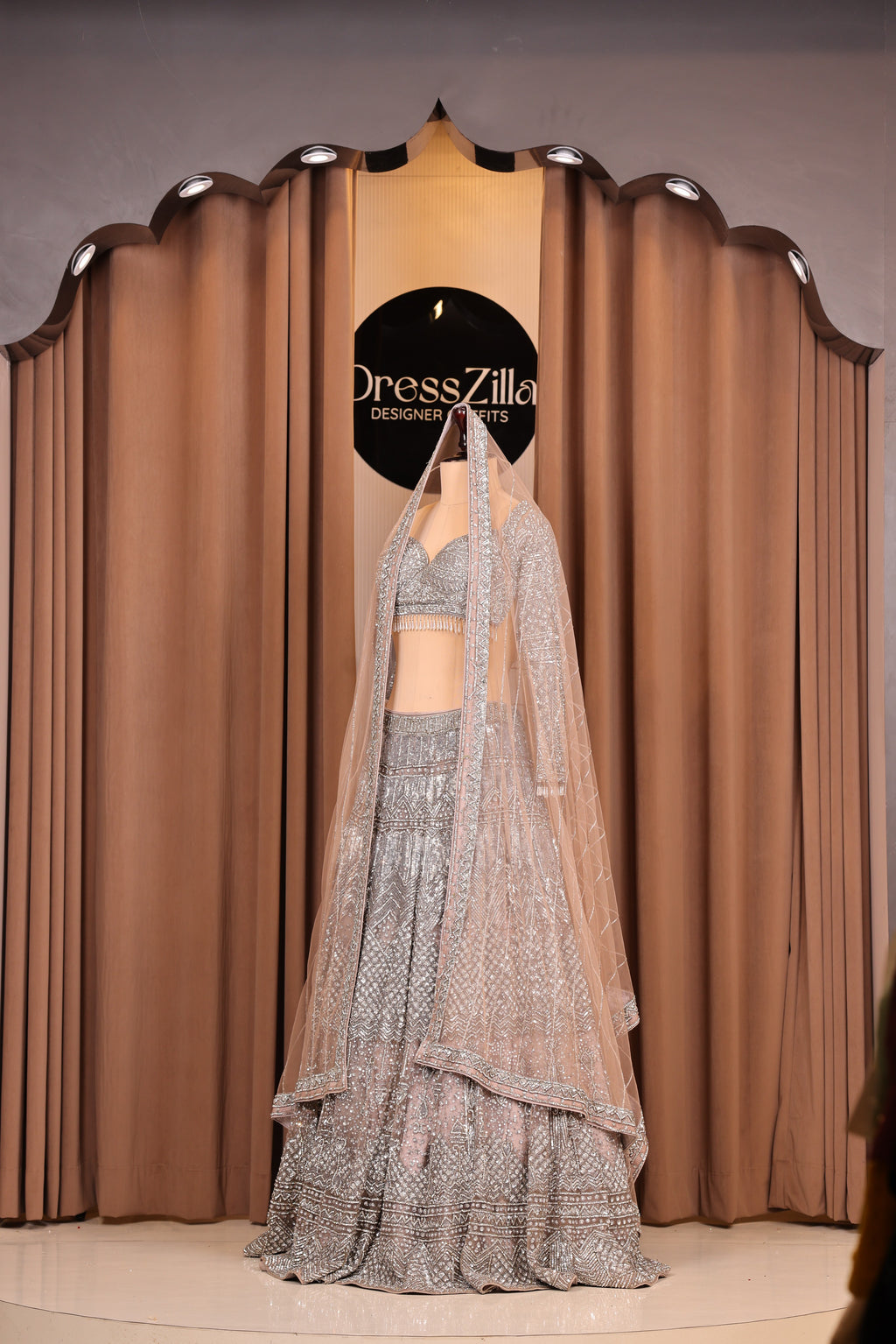 Moonlit Silver Majesty Lehenga