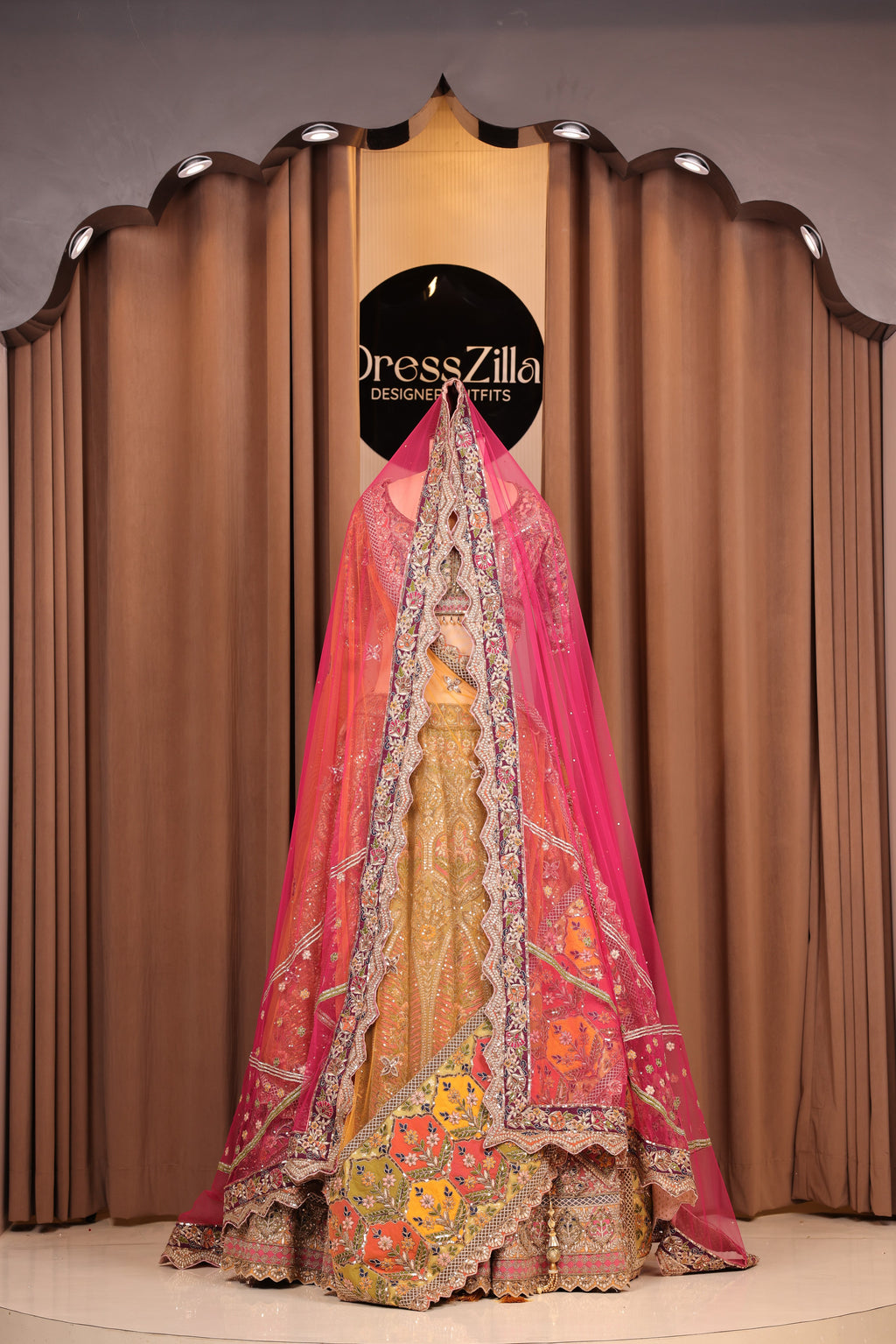 The Rani Rose & Mustard Fusion Lehenga