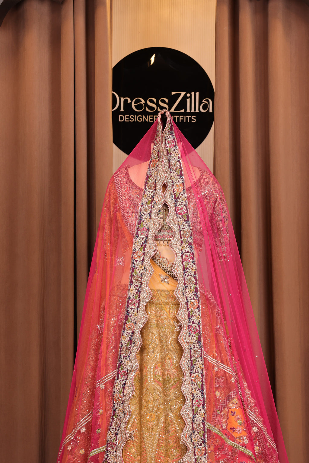 The Rani Rose & Mustard Fusion Lehenga