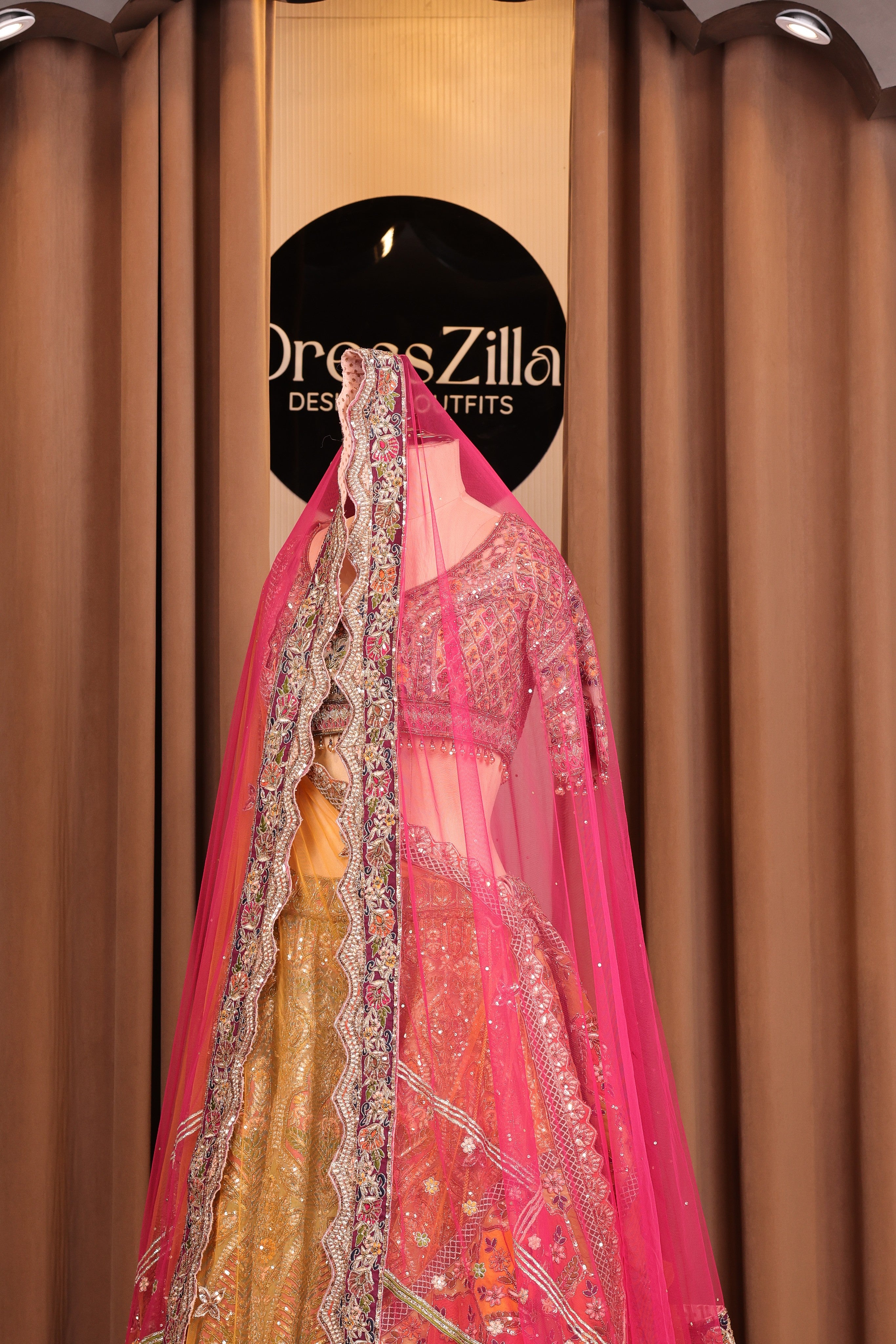 The Rani Rose & Mustard Fusion Lehenga