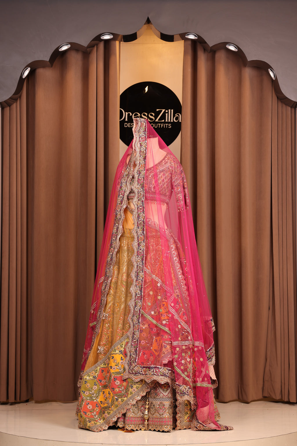 The Rani Rose & Mustard Fusion Lehenga