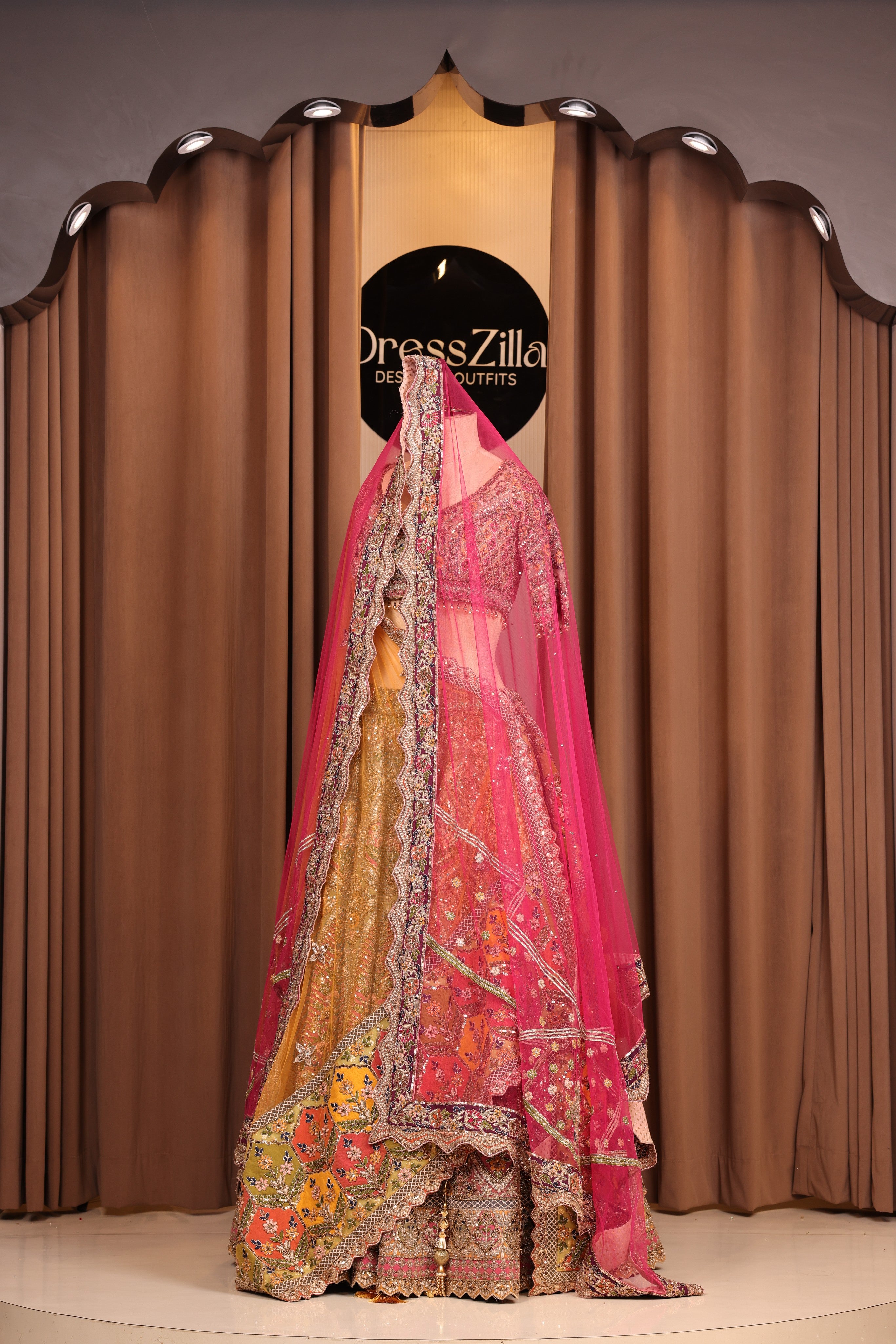 The Rani Rose & Mustard Fusion Lehenga