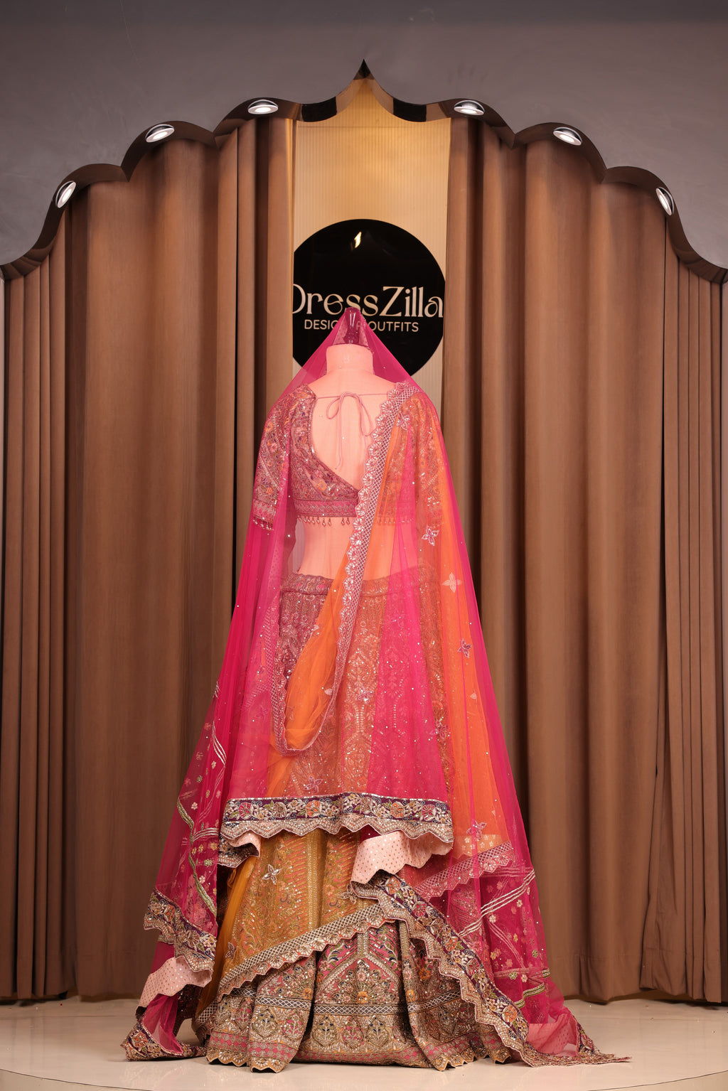 The Rani Rose & Mustard Fusion Lehenga
