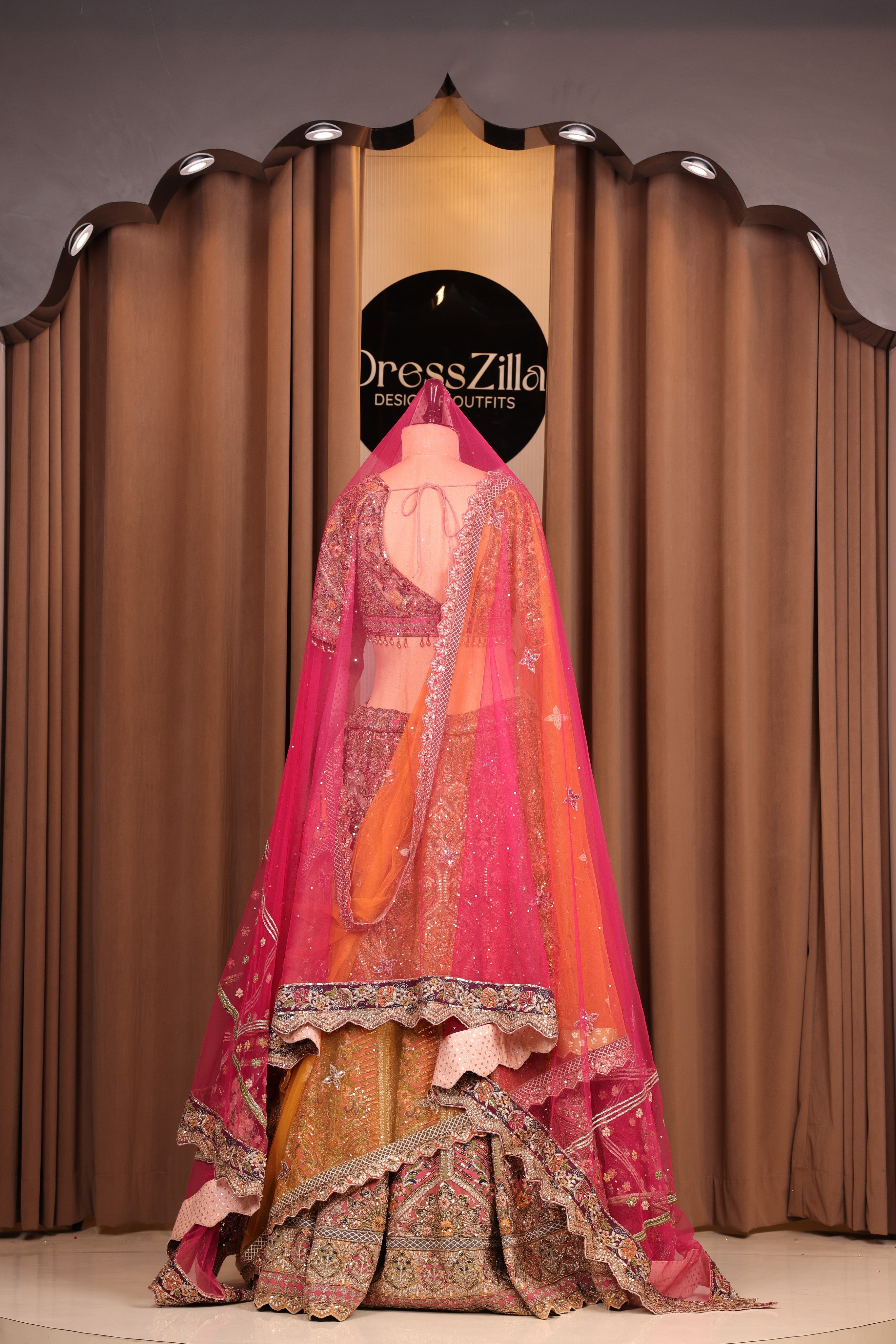 The Rani Rose & Mustard Fusion Lehenga