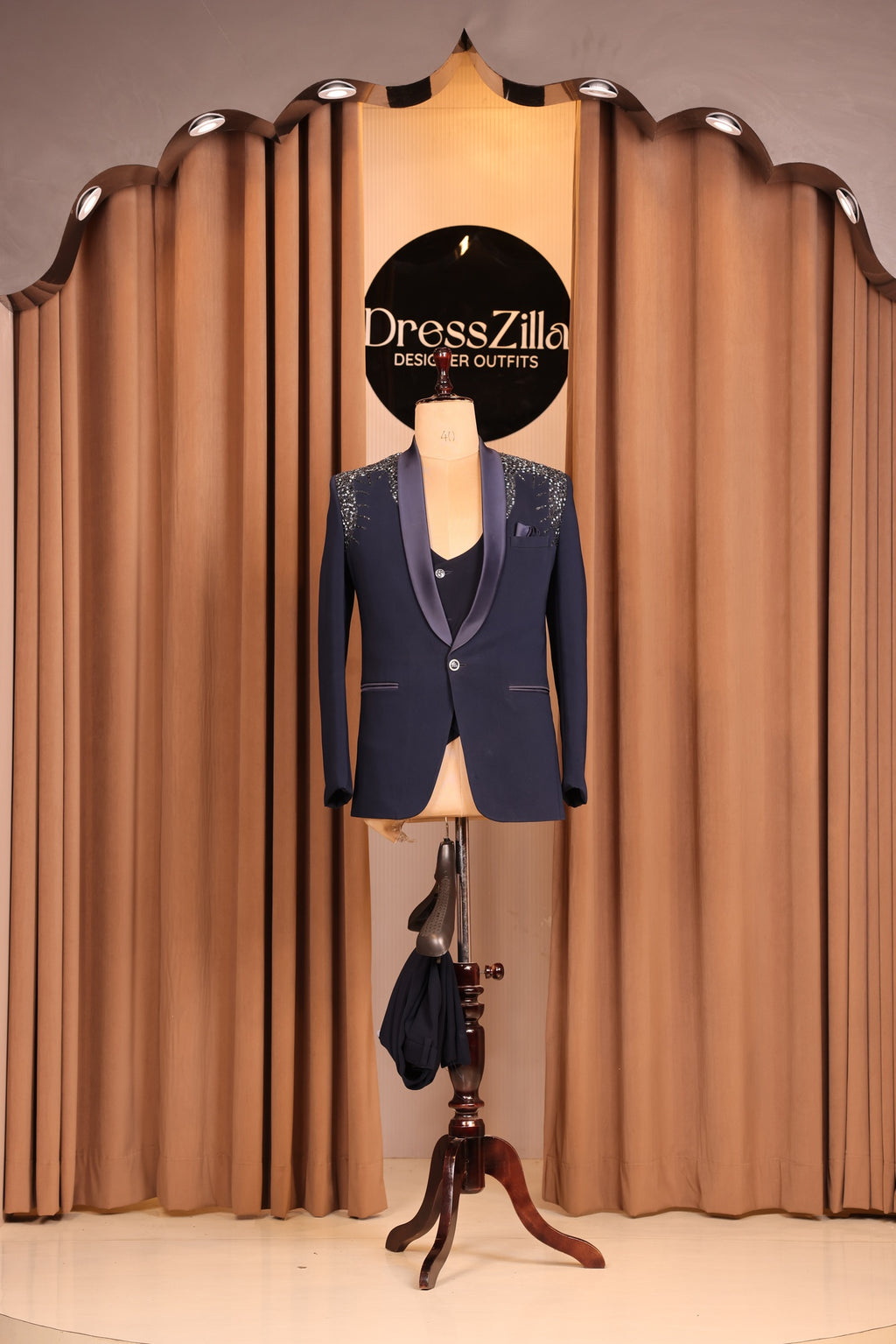 BLUE BOTH SIDE HANDWORK TUXEDO