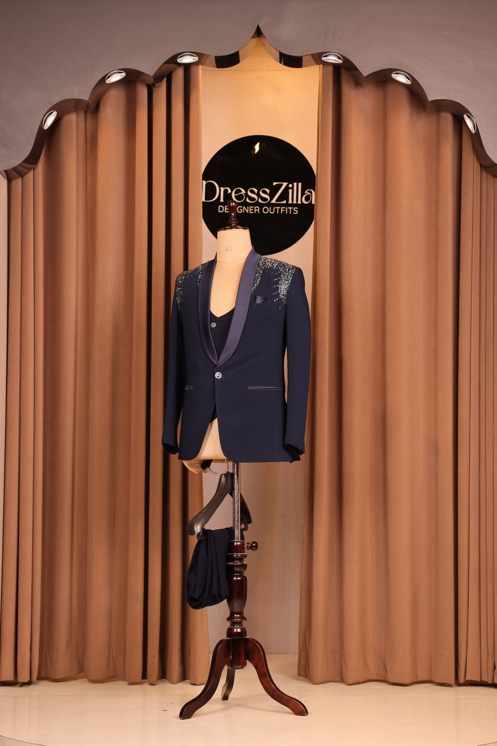 BLUE BOTH SIDE HANDWORK TUXEDO
