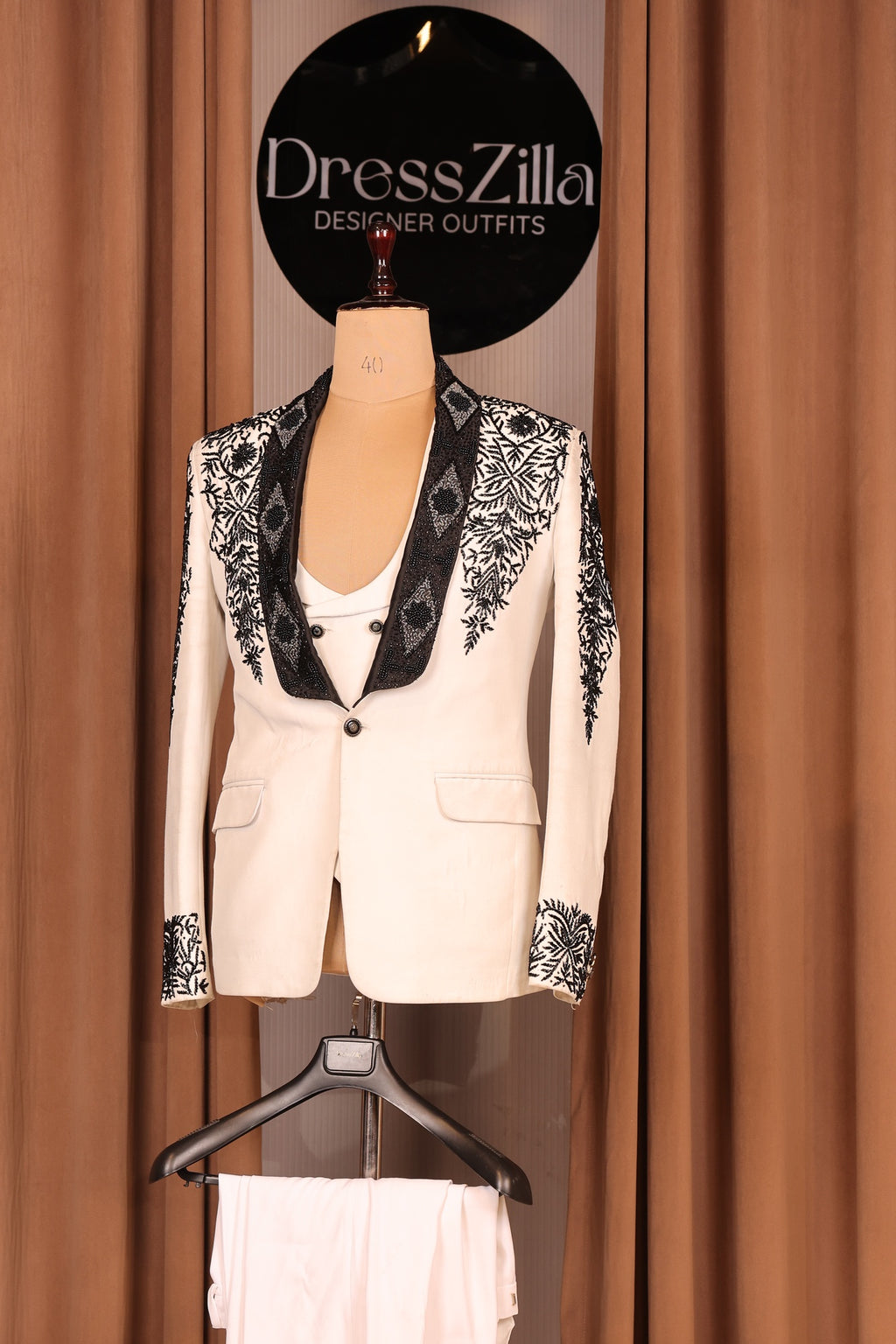 WHITE HANDWORK TUXEDO
