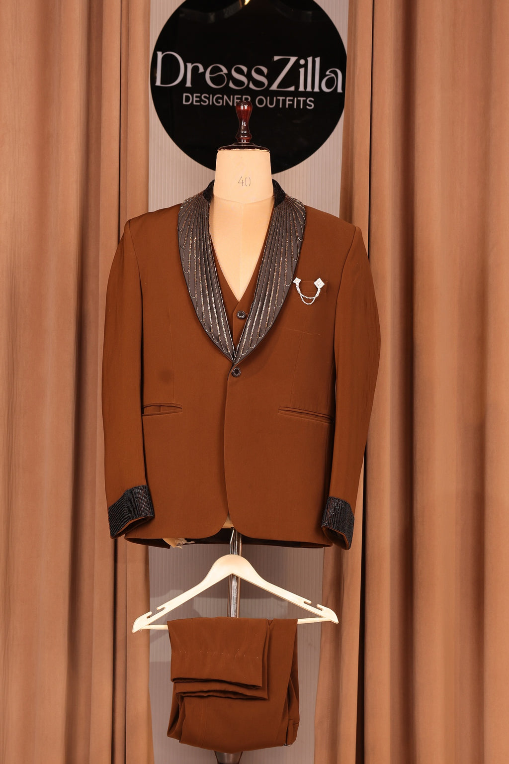 BROWN HANDWORK TUXEDO