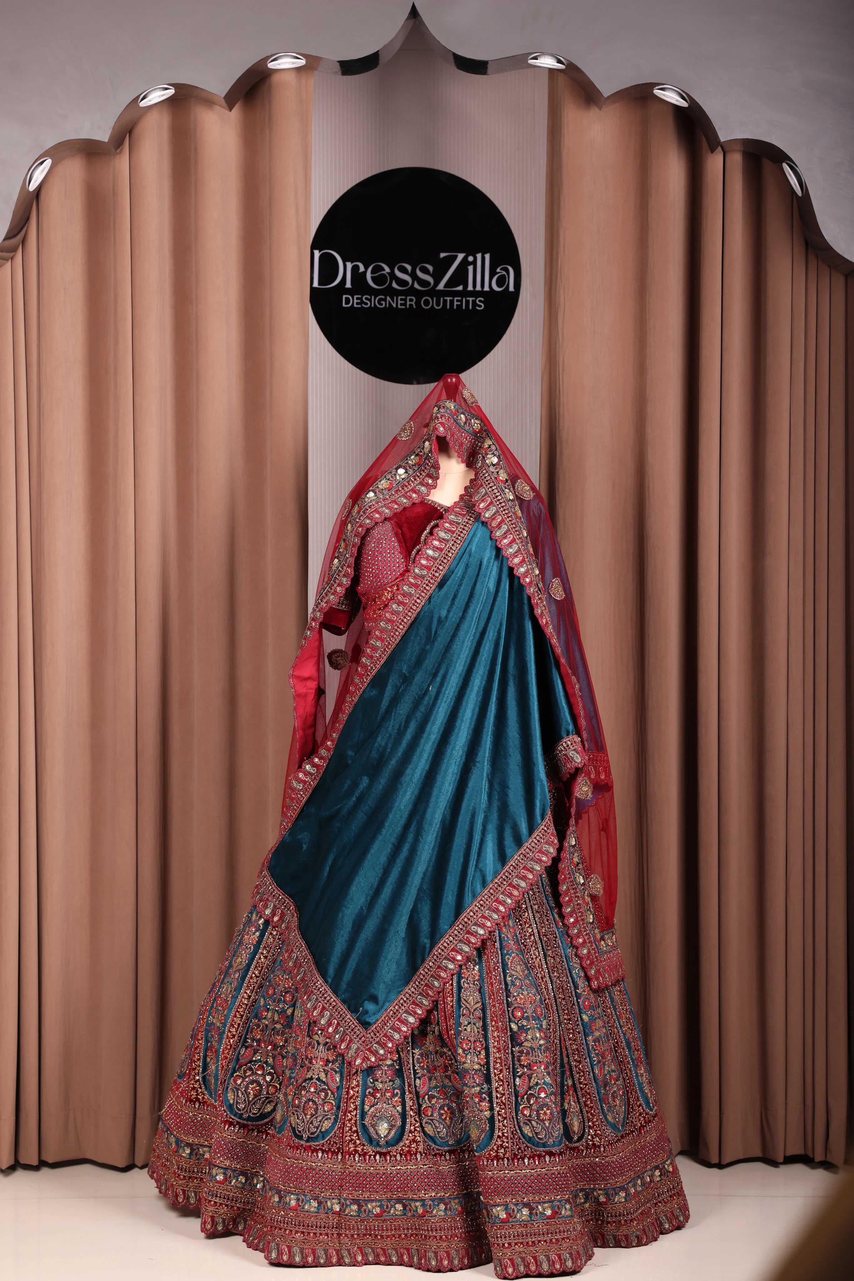 The Peacock & Ruby Empress Lehenga