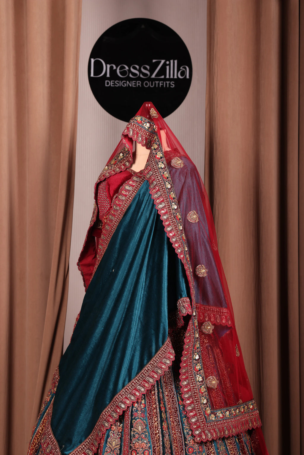 The Peacock & Ruby Empress Lehenga