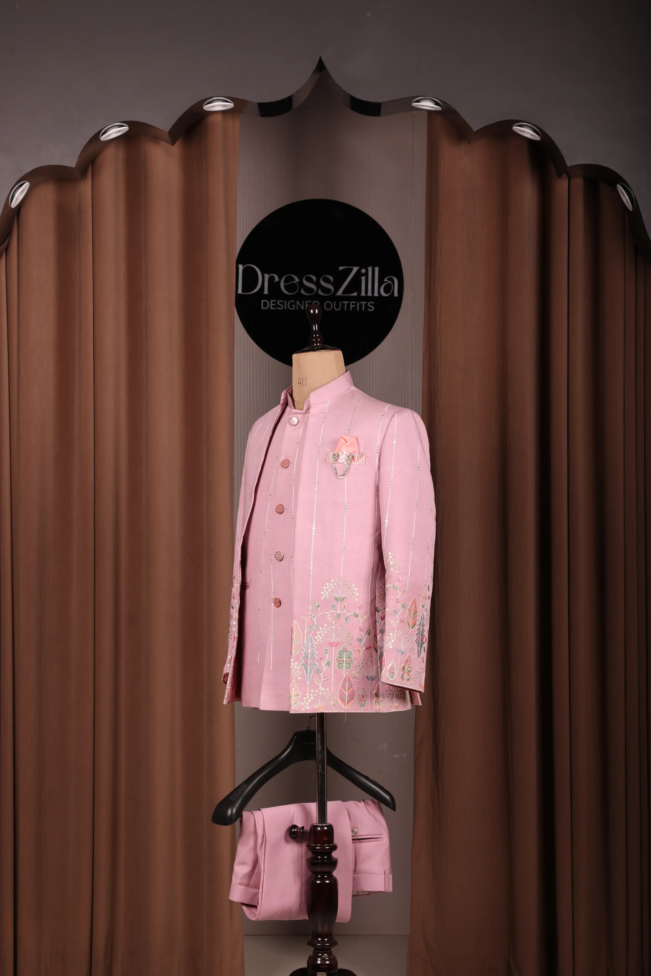 PINK HANDWORK OPEN JODHPURI