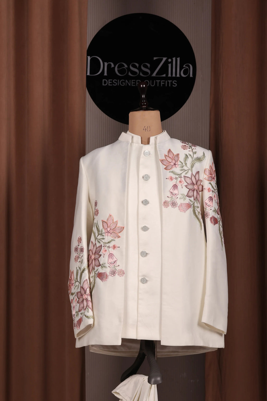 WHITE FLORAL JODHPURI