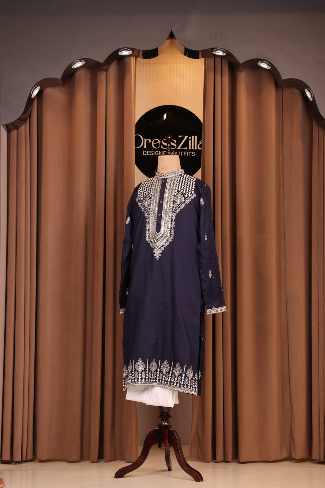 ROYAL BLUE THREAD WORK KURTA