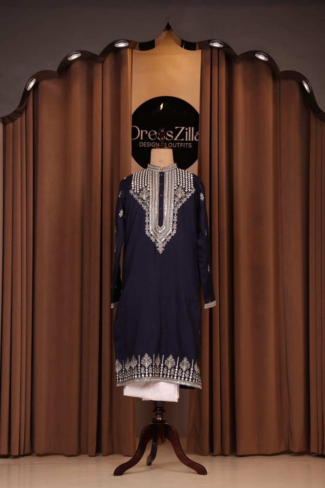 ROYAL BLUE THREAD WORK KURTA