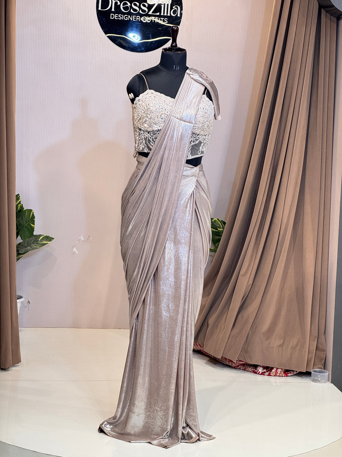 ONION PINK ZIMICHU SAREE