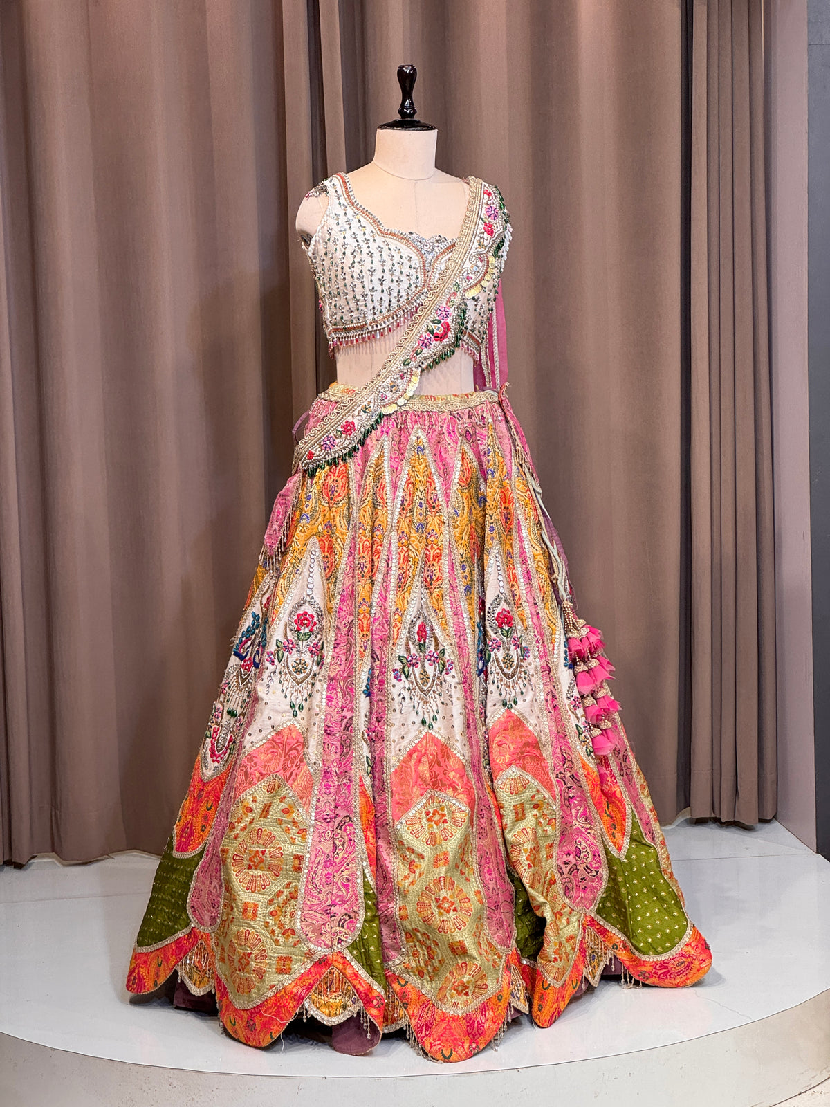 PEACH MULTI NIRALA LEHNGA