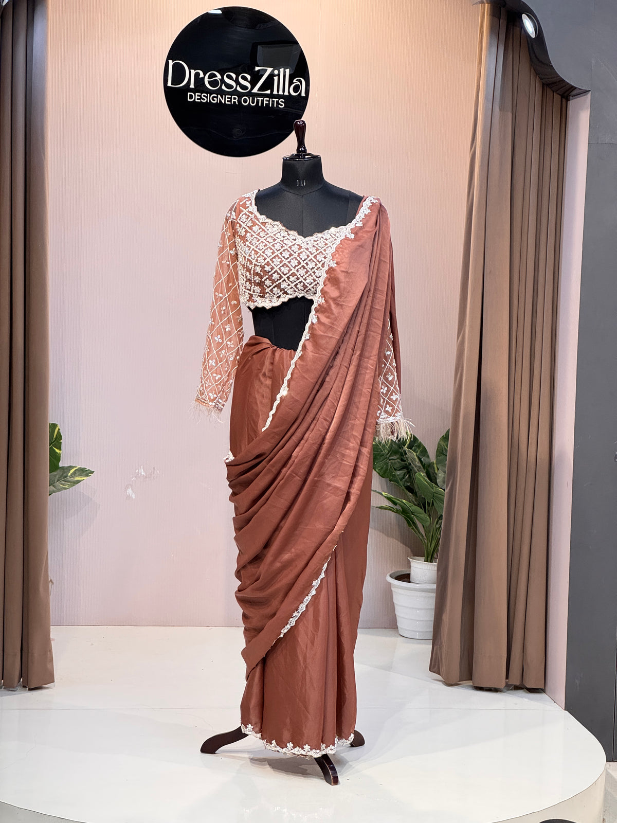 BROWN ZIMICHU SAREE