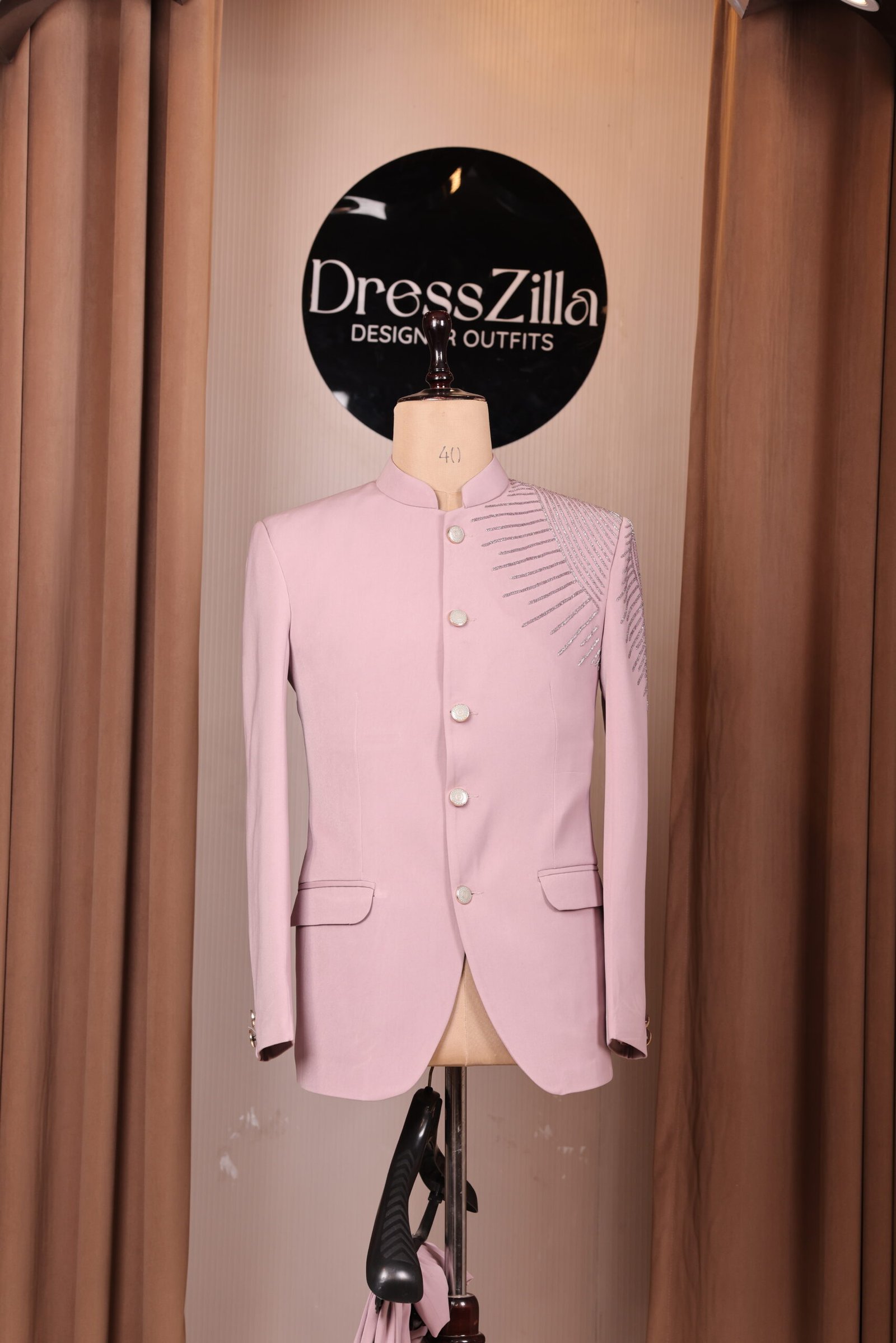 lavender one-side handwork jodhpuri