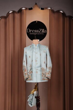 Sky blue threadwork jodhpuri