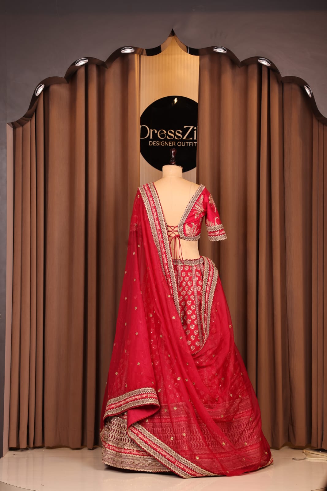 The Heritage Crimson Sabyasachi Lehenga - Image 3