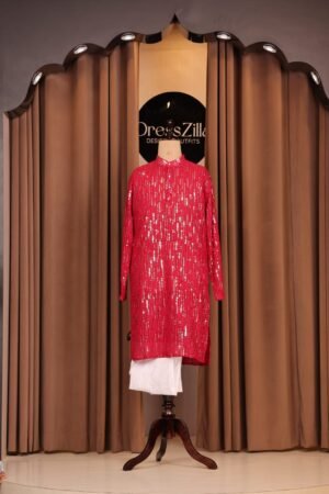 HOT PINK SEQUENCE KURTA