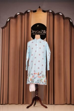 SKY BLUE FLORAL KURTA
