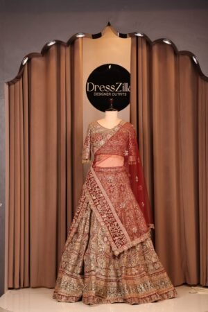 The Crimson Gilded Heritage Lehenga