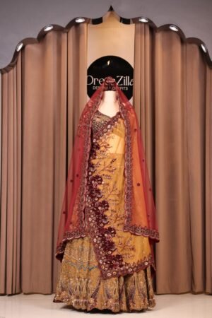 The Saffron Velvet Bloom Lehenga